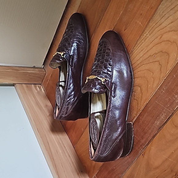 Vintage Bally men's basket weave leather loafers size 10 - Picture 3 of 9